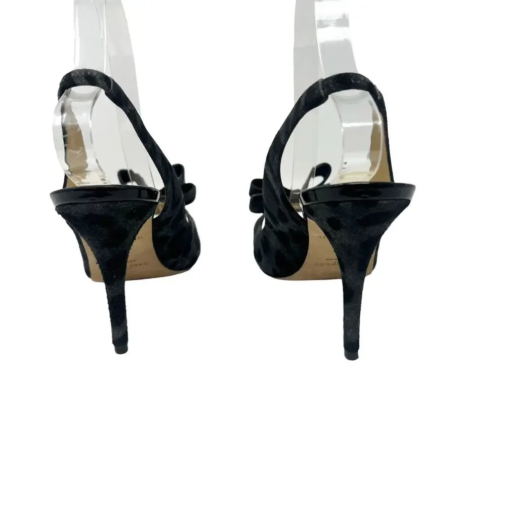 NWOB Kate Spade Animal Print Suede Bow Slingback Pumps Size 9